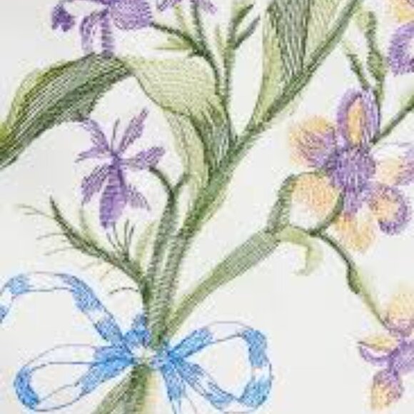 Marchesa Notte embroidered ivory floral puff sleeve Alex off shoulder dress 0 - Picture 5 of 12